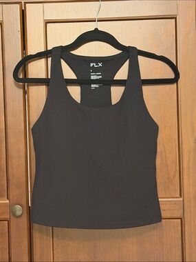 Women's FLX Black Racerback Tank Top - Small